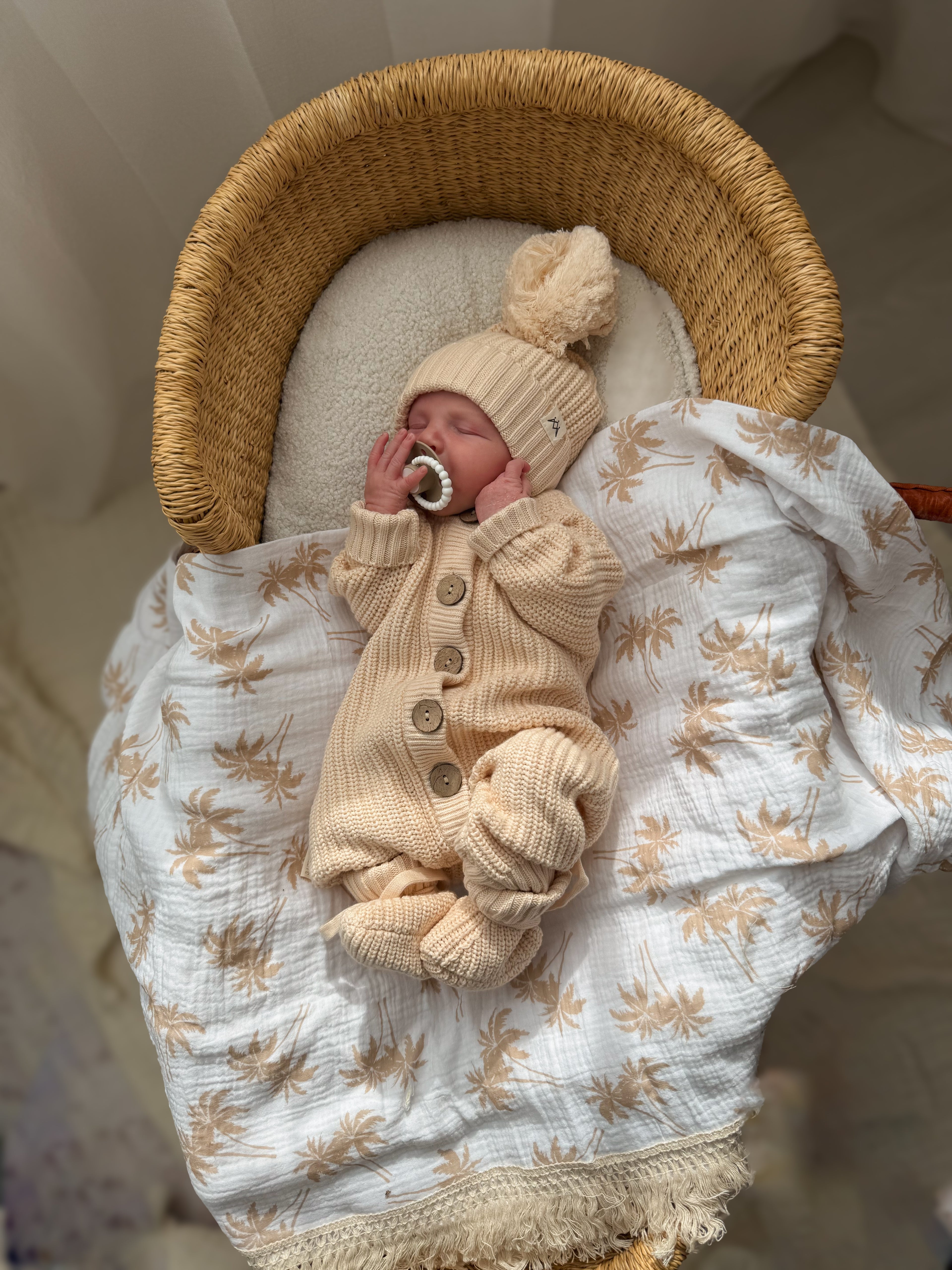 Knitted Romper - Oat