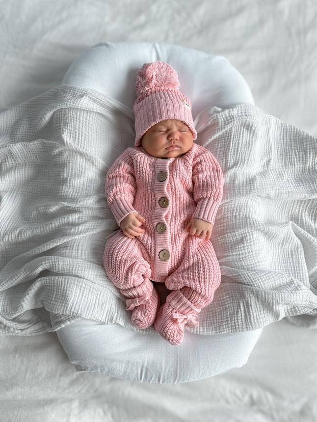 Textured Knit Beanie - Pink