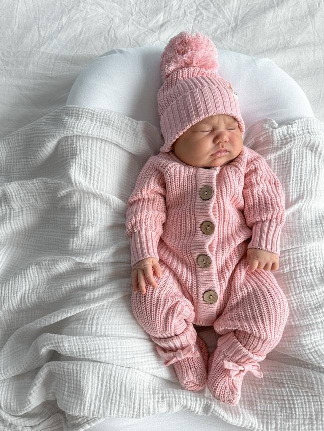 Textured Knit Beanie - Pink