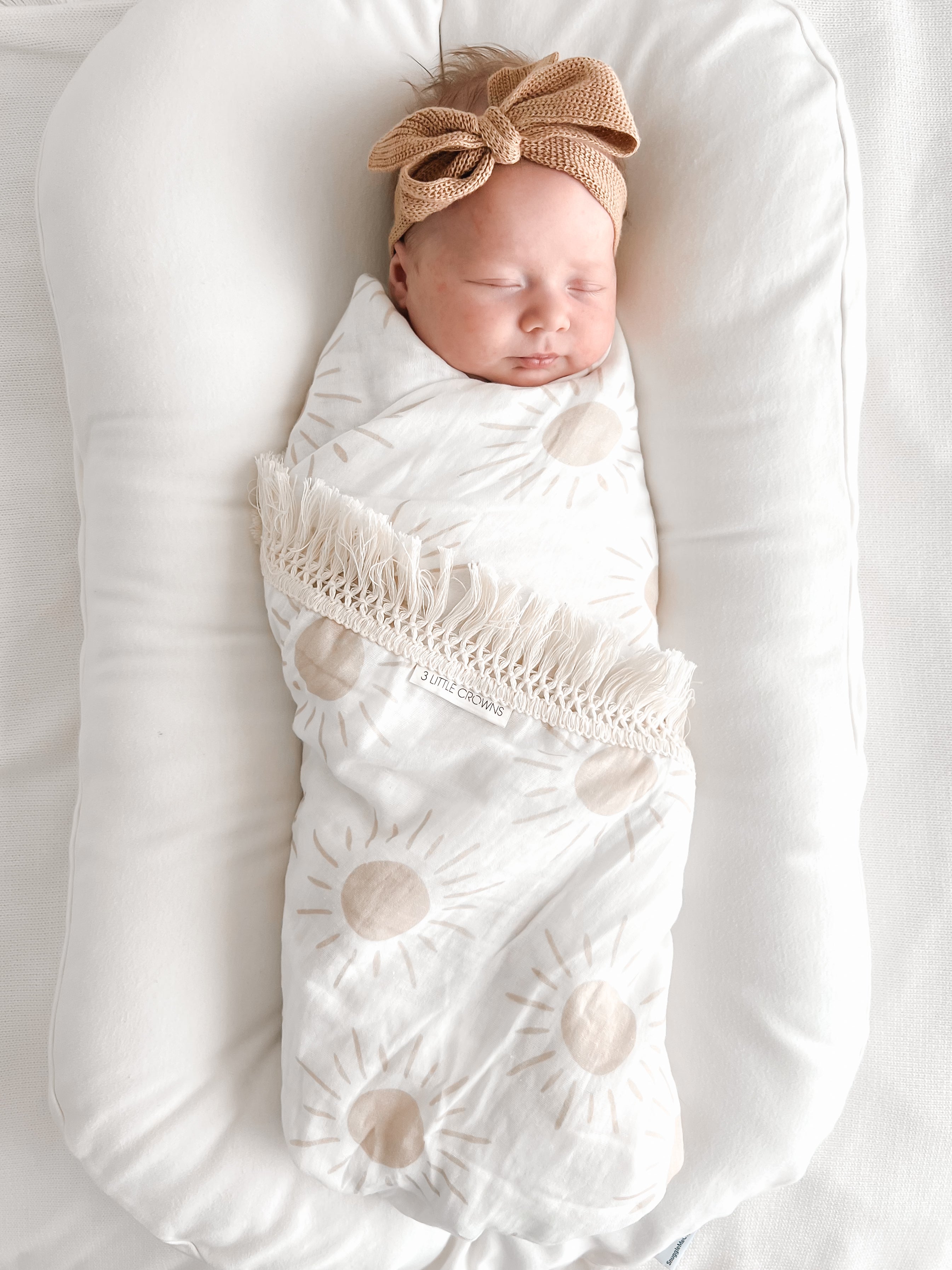 Fringe Swaddle Blanket - Sun