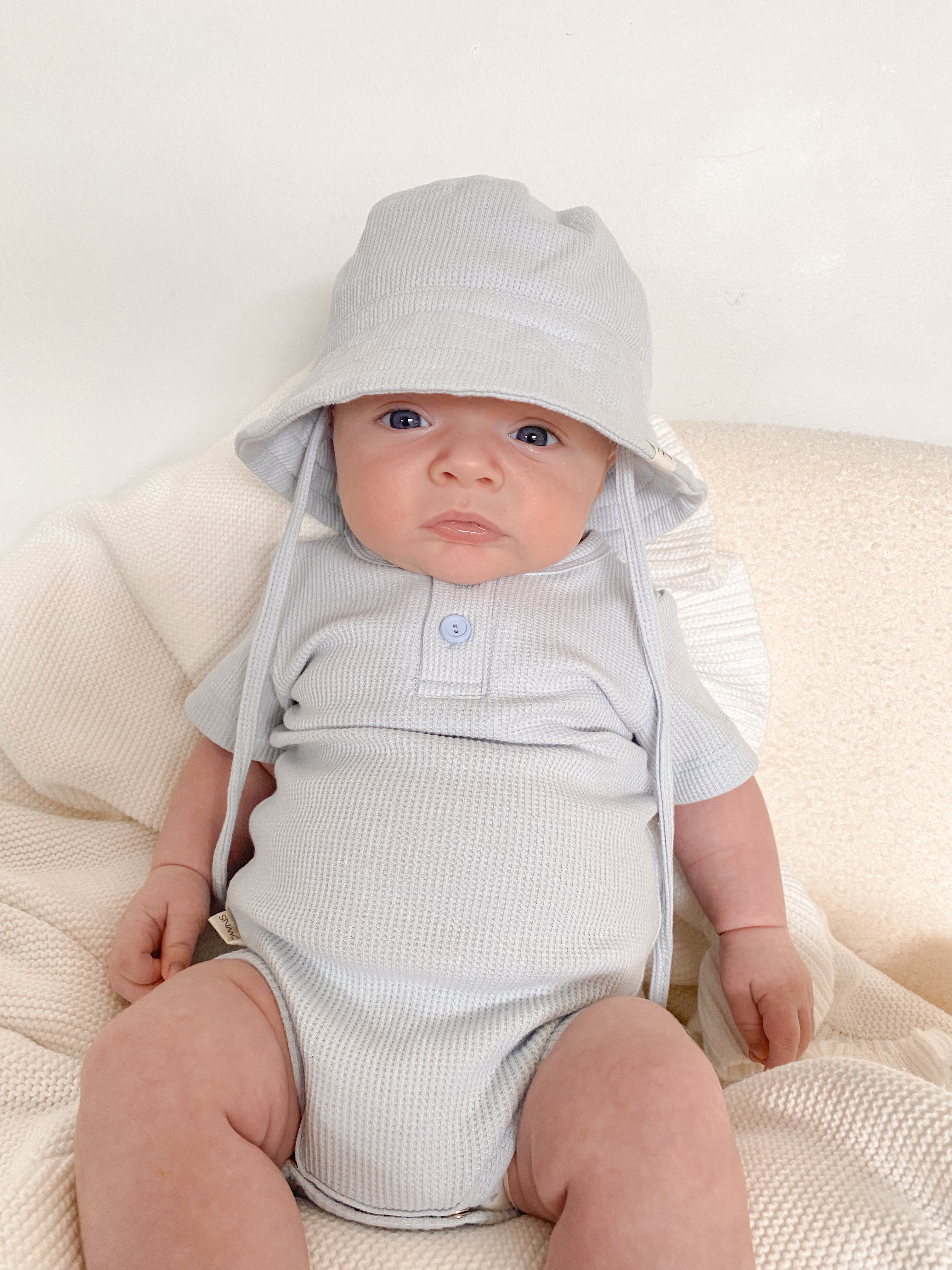 Summer Bodysuit & Sunhat - Sky Blue