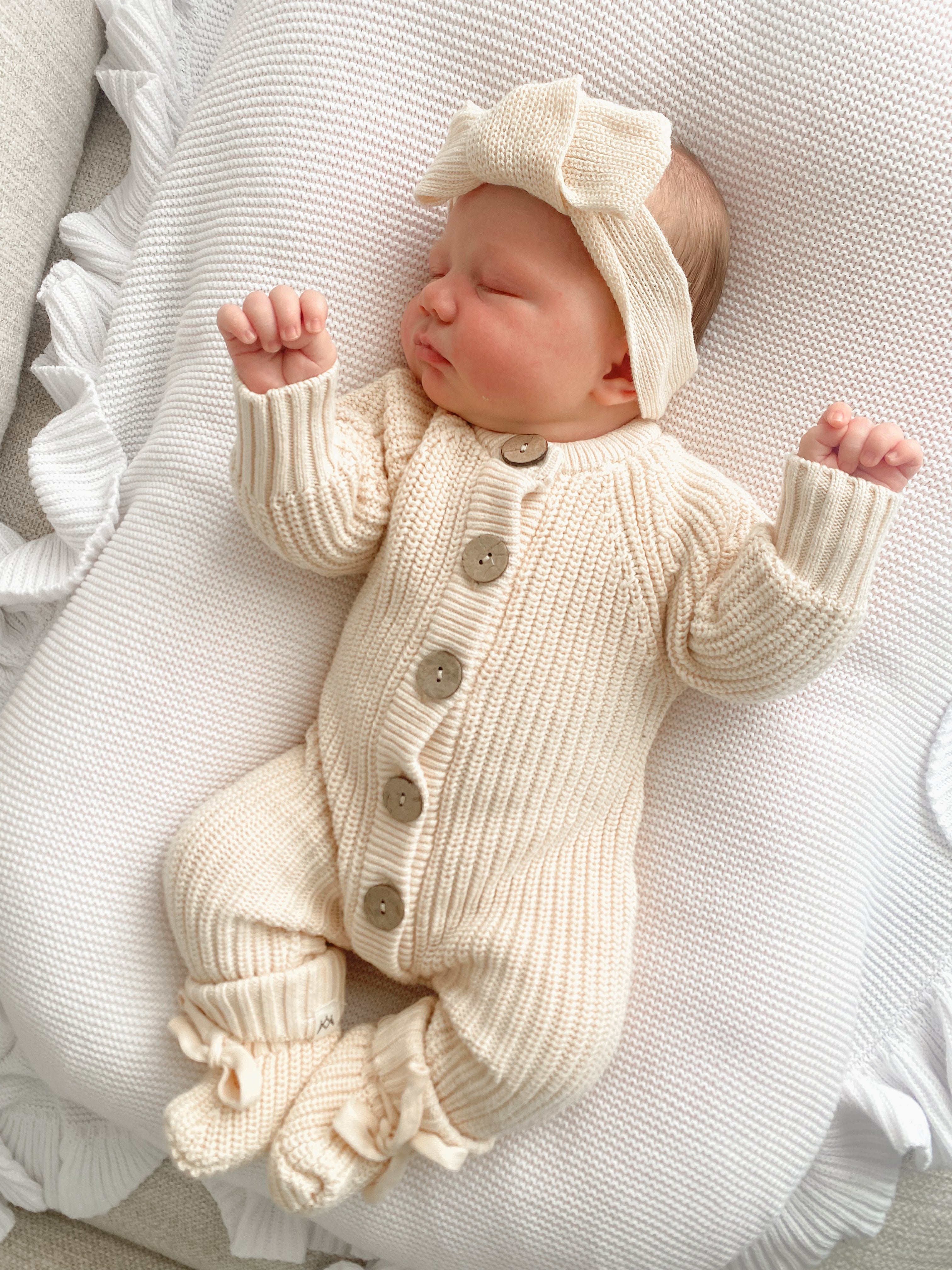 Knitted Romper - Oat