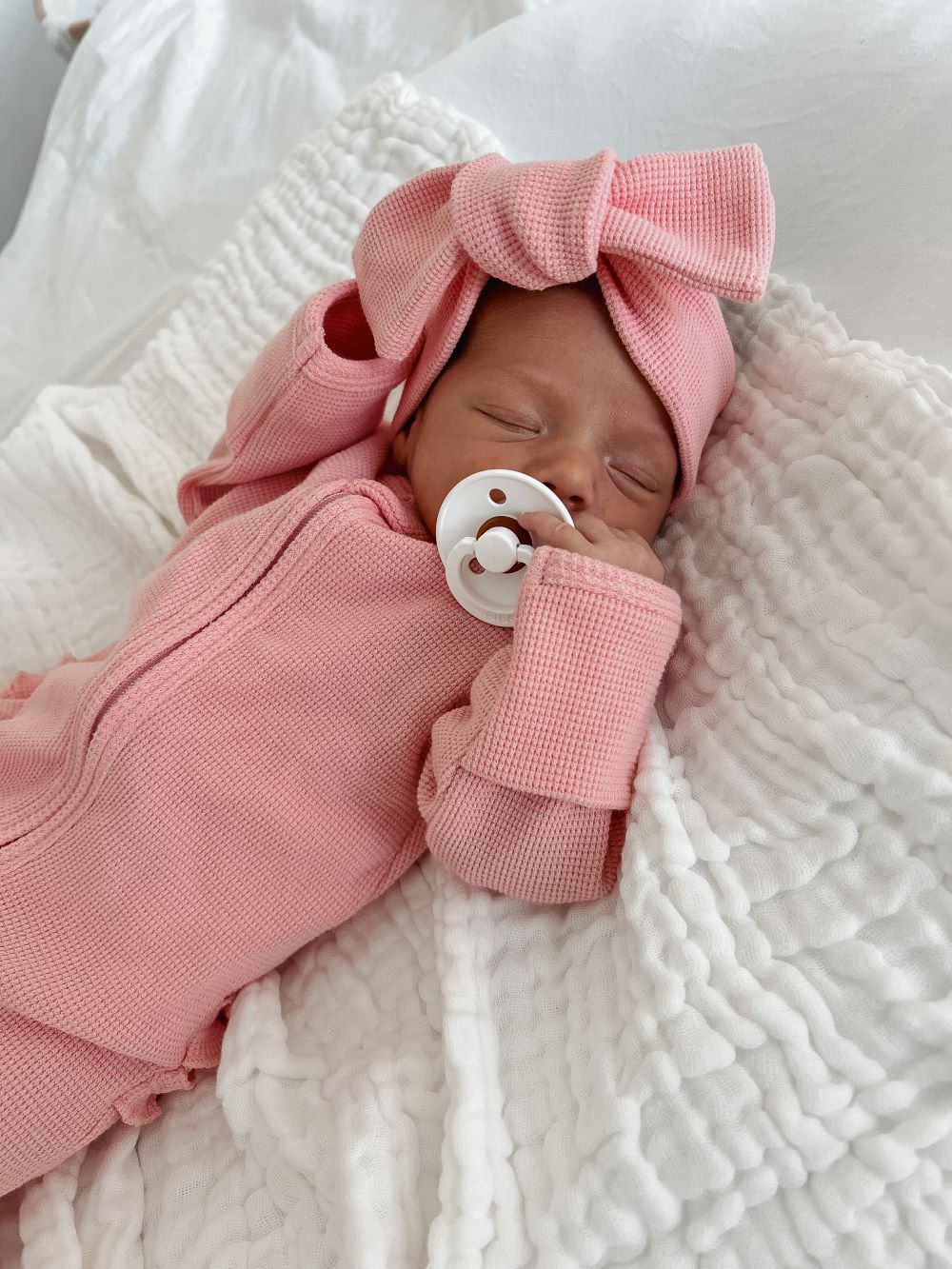 My First Outfit - Bubblegum - Flutter Bum Onesie & Topknot Set