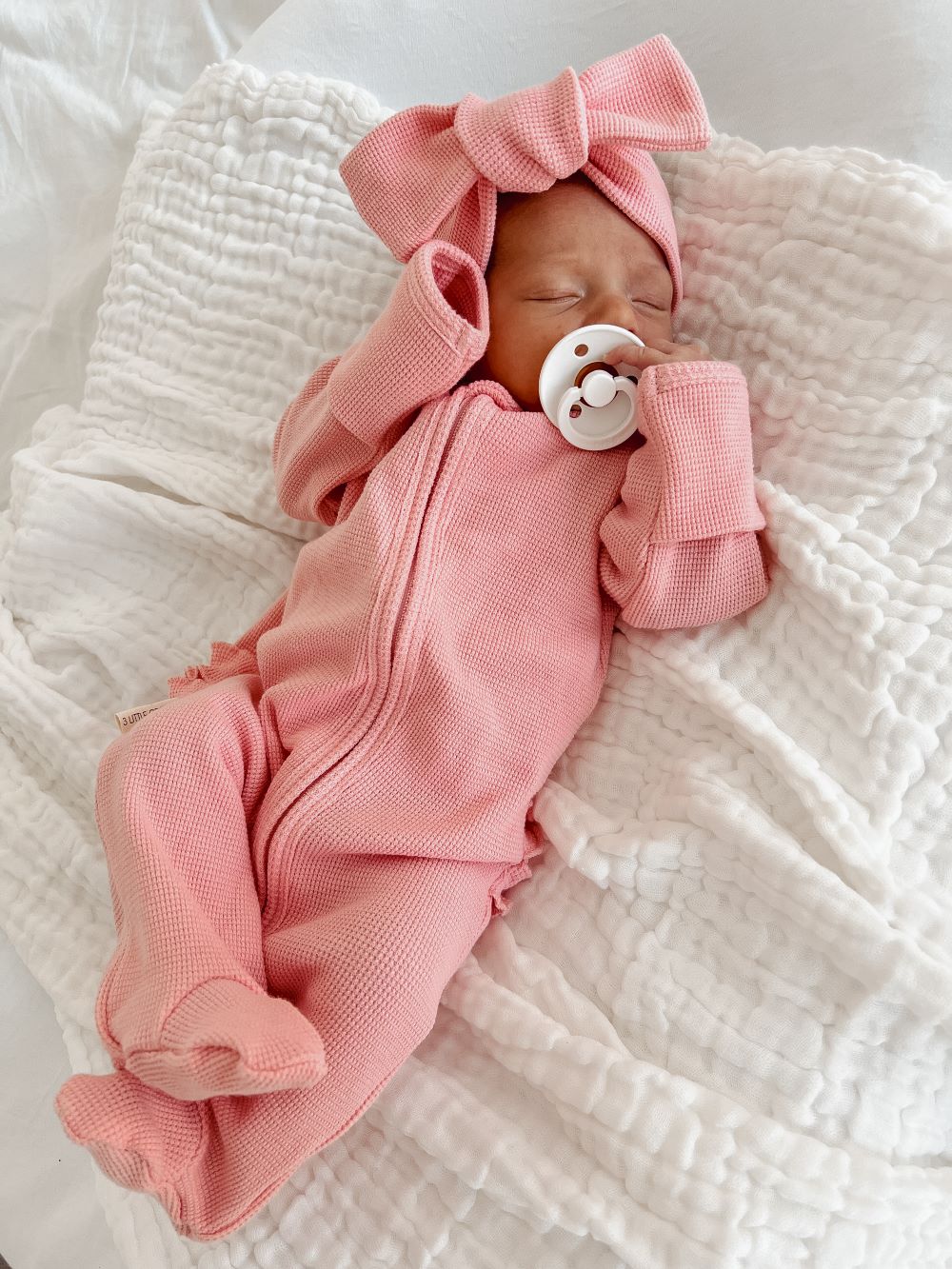 My First Outfit - Bubblegum - Flutter Bum Onesie & Topknot Set