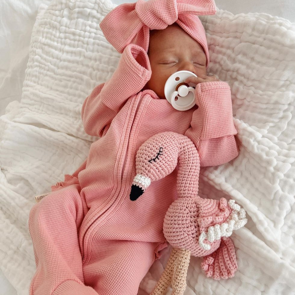 My First Outfit - Bubblegum - Flutter Bum Onesie & Topknot Set