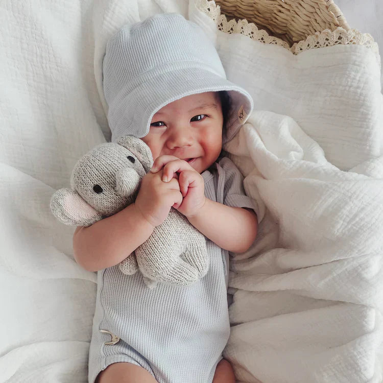 Summer Bodysuit & Sunhat - Sky Blue by 3 Little Crowns