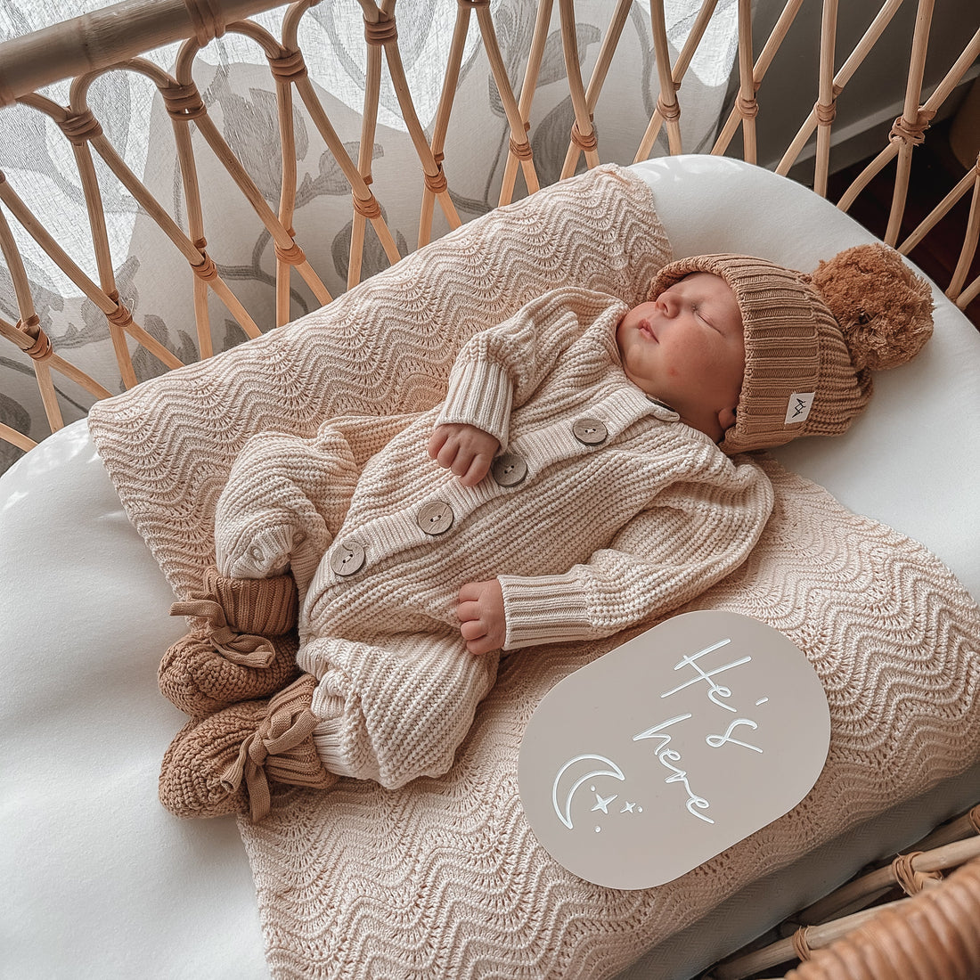 Textured Knit Booties - Coco