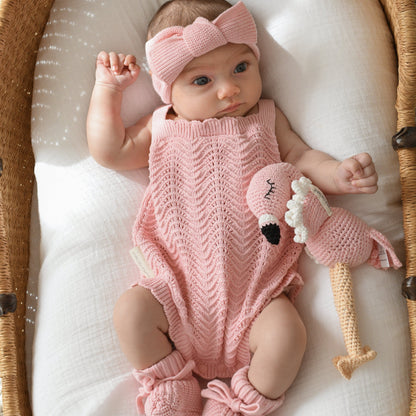 Textured Knit Topknot - Pink