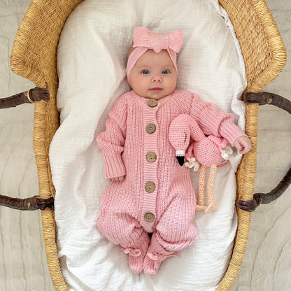 Knitted Romper - Pink