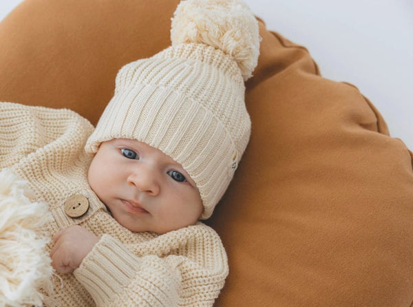 Textured Knit Beanie - Oat