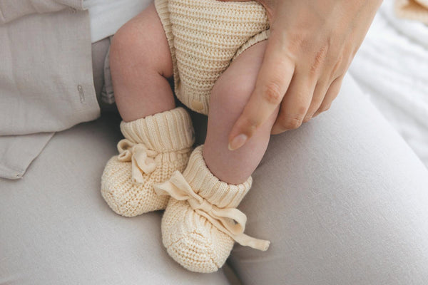 Textured Knit Booties - Oat