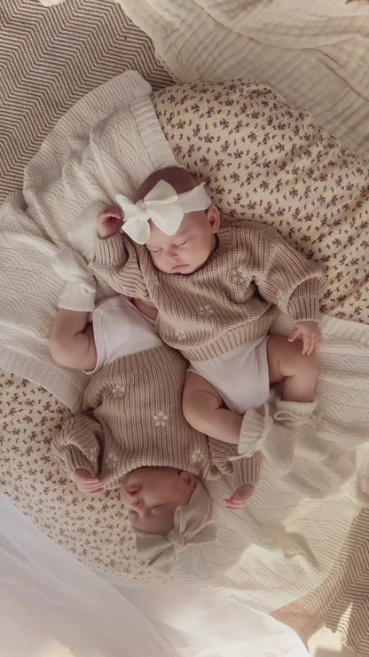Chunky Knit Jumper - Flowers